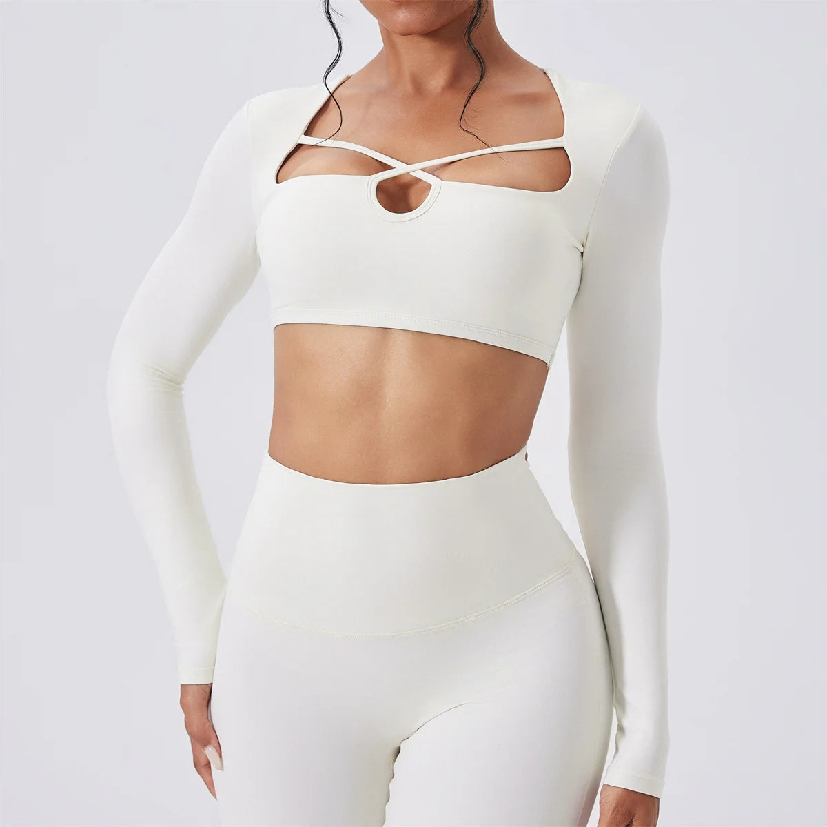 Criss-Cross Long Sleeve Shirt & Pant Set