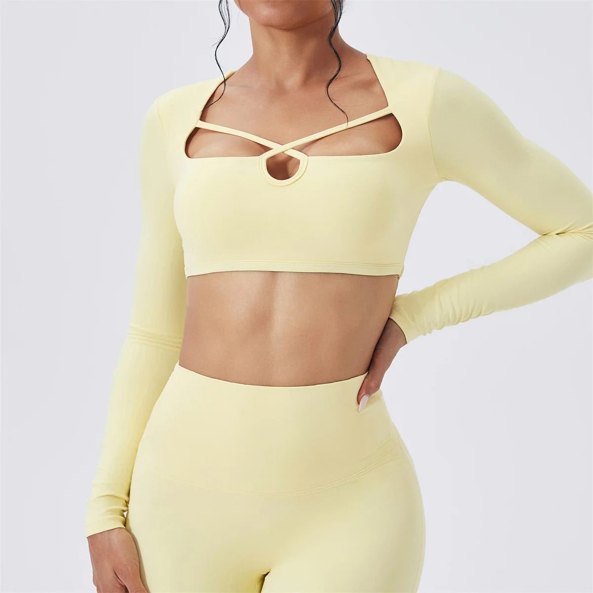 Criss-Cross Long Sleeve Shirt & Pant Set