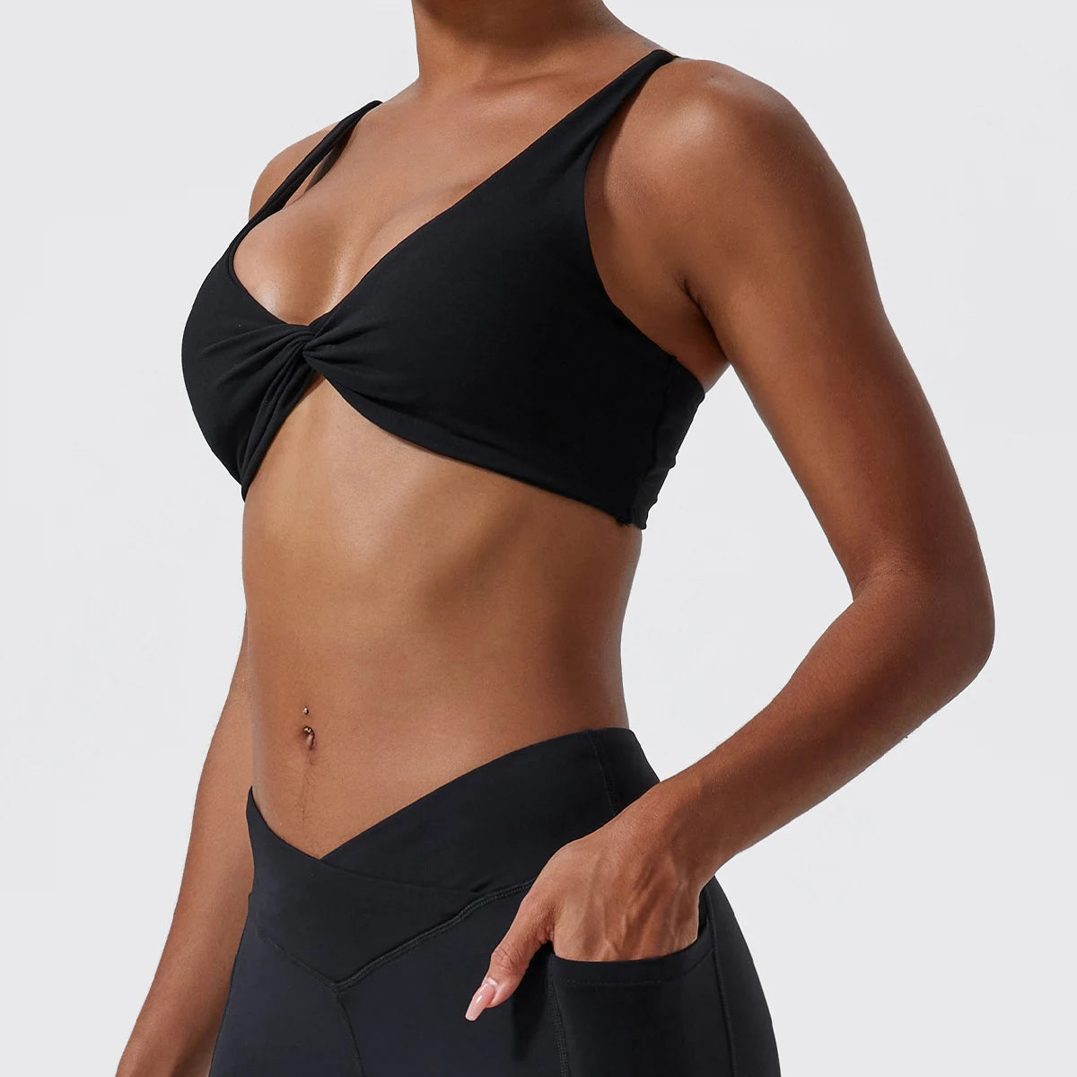 Twist-Tie Sports Bra with Fuller Back Coverage