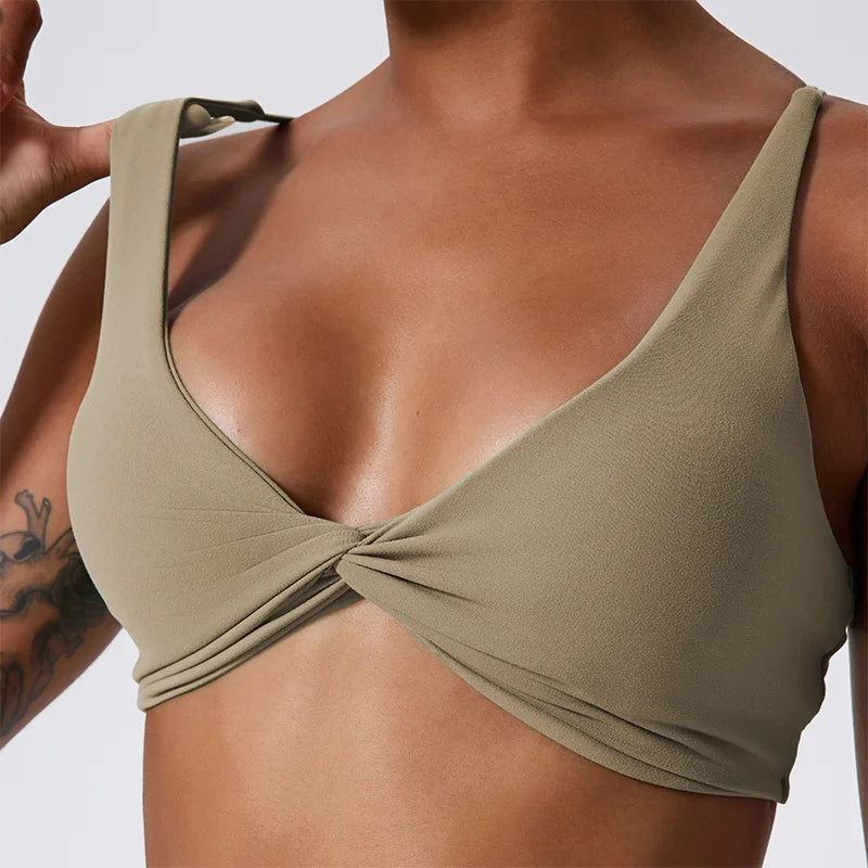 Twist-Tie Sports Bra with Fuller Back Coverage
