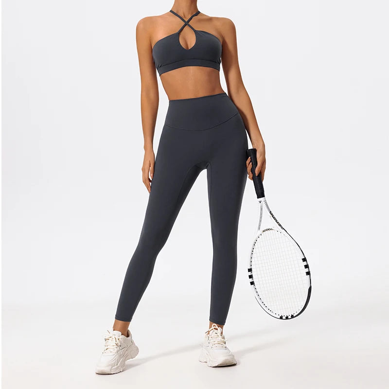 2 Way Criss-Cross Peek-A-Boo Bra (Bike/Pant) Set