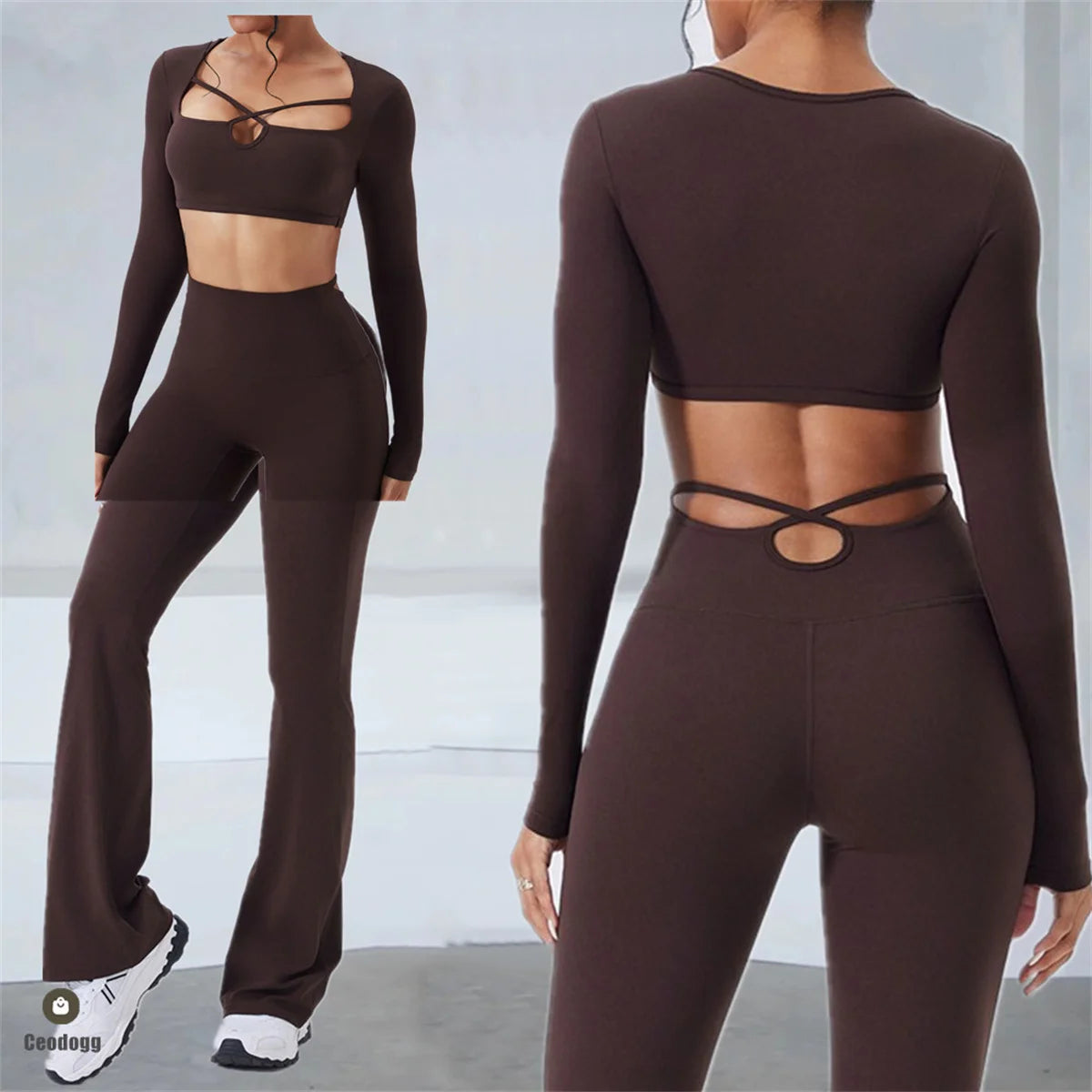 Criss-Cross Long Sleeve Shirt & Pant Set