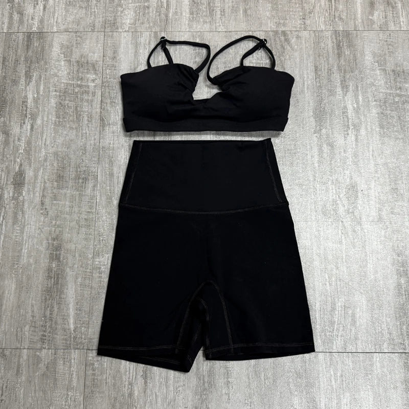 2 Way Criss-Cross Peek-A-Boo Bra (Bike/Pant) Set