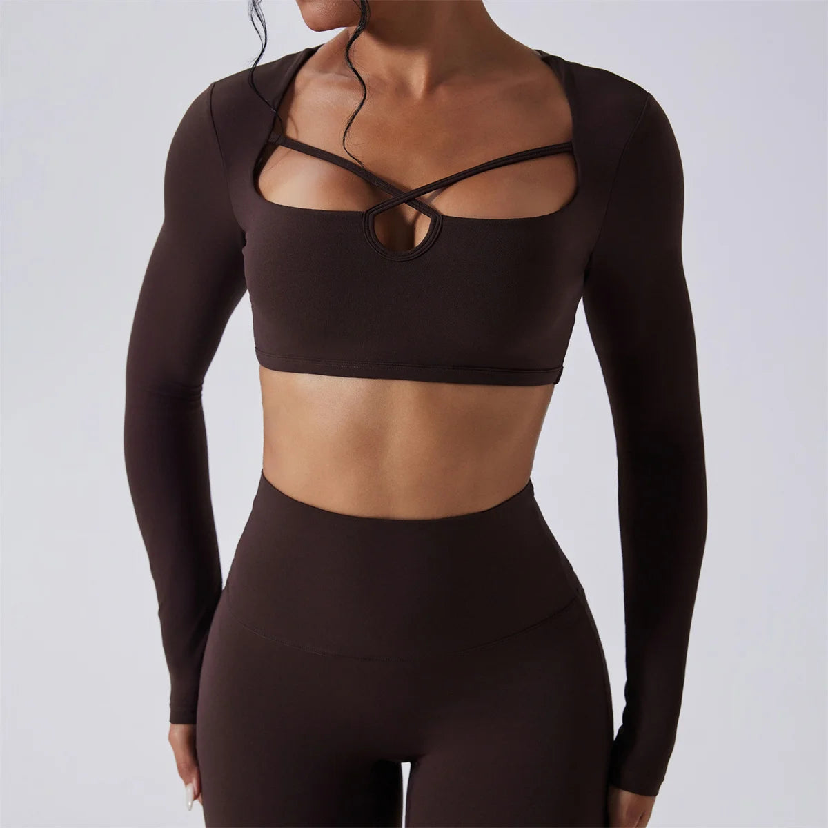 Criss-Cross Long Sleeve Shirt & Pant Set