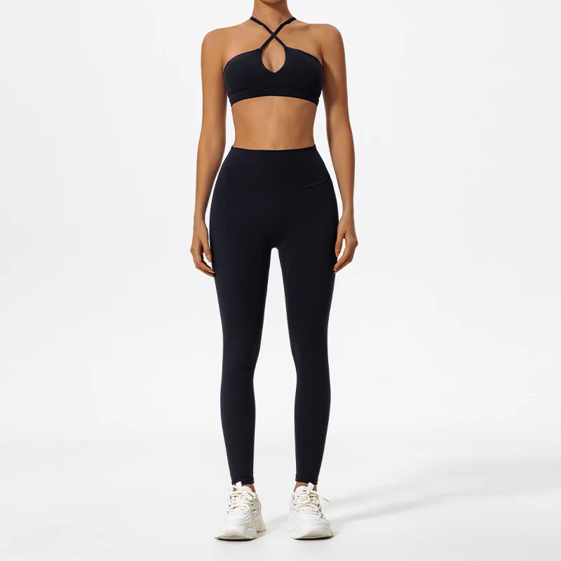 2 Way Criss-Cross Peek-A-Boo Bra (Bike/Pant) Set