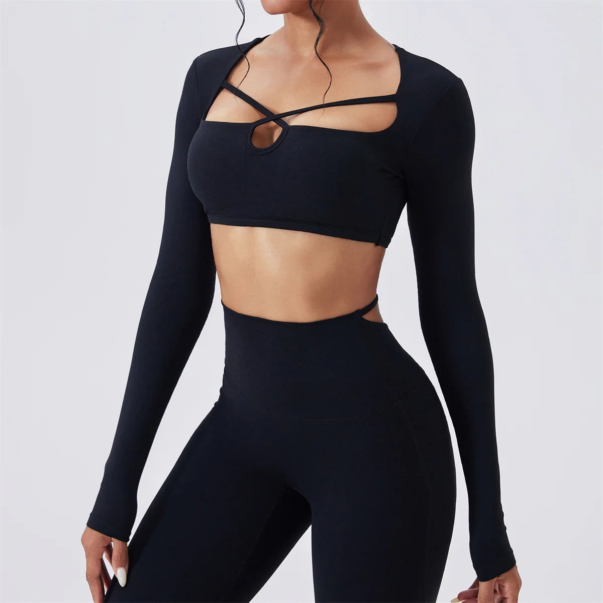 Criss-Cross Long Sleeve Shirt & Pant Set